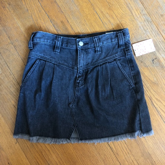Free People Sidecar Denim Mini Skirt - Picture 2 of 6